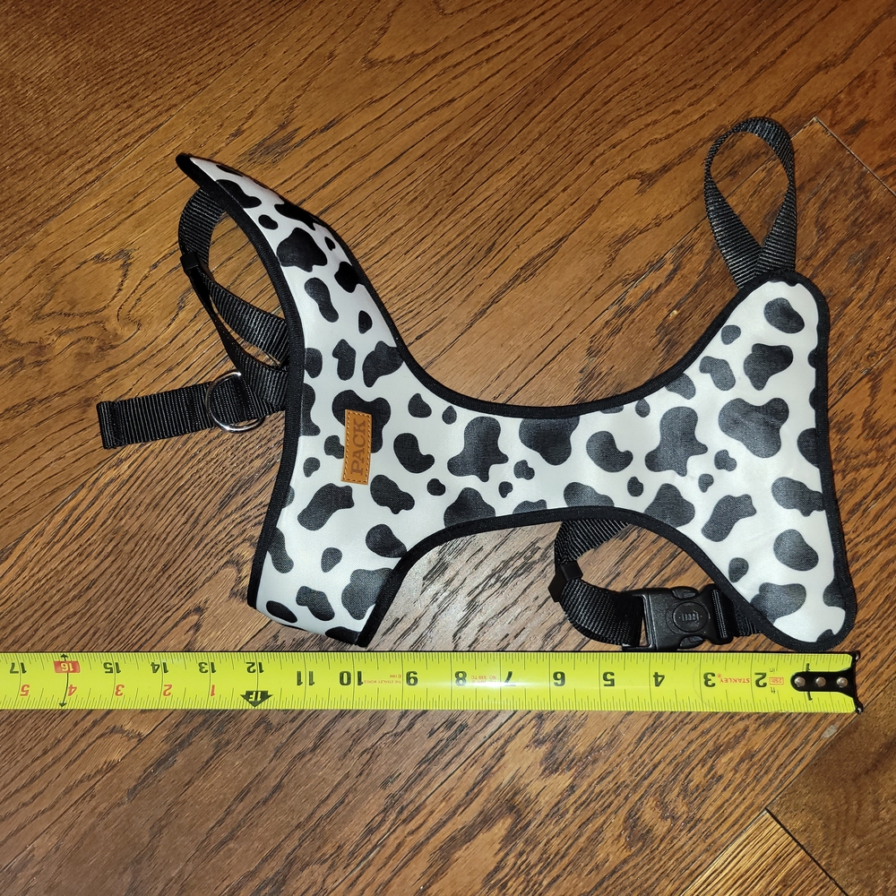 Black and White Cow Dog Harness